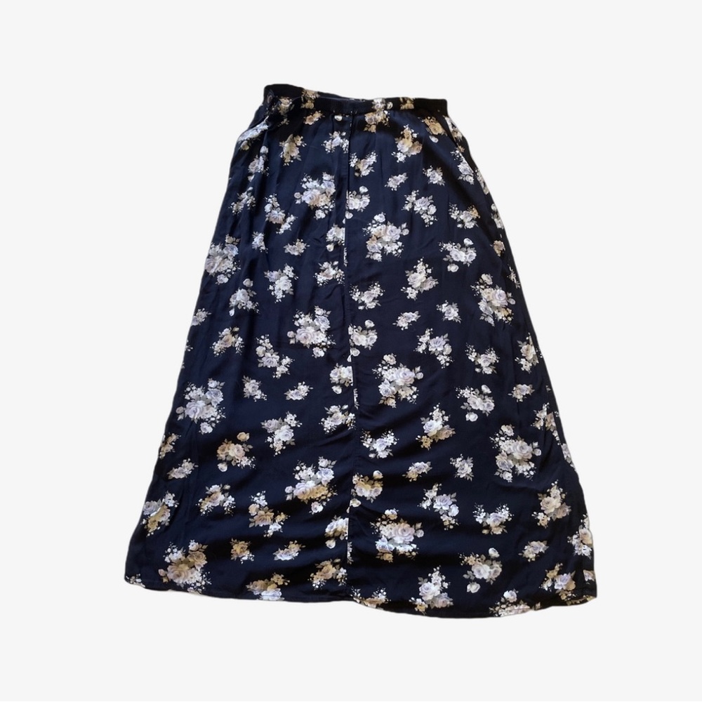 Black floral patterned skirt